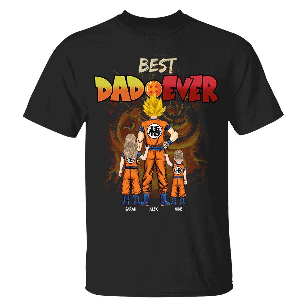 Personalized Best Dad Ever Shirt - Dragon Dad Custom Shirt Gift For Dad