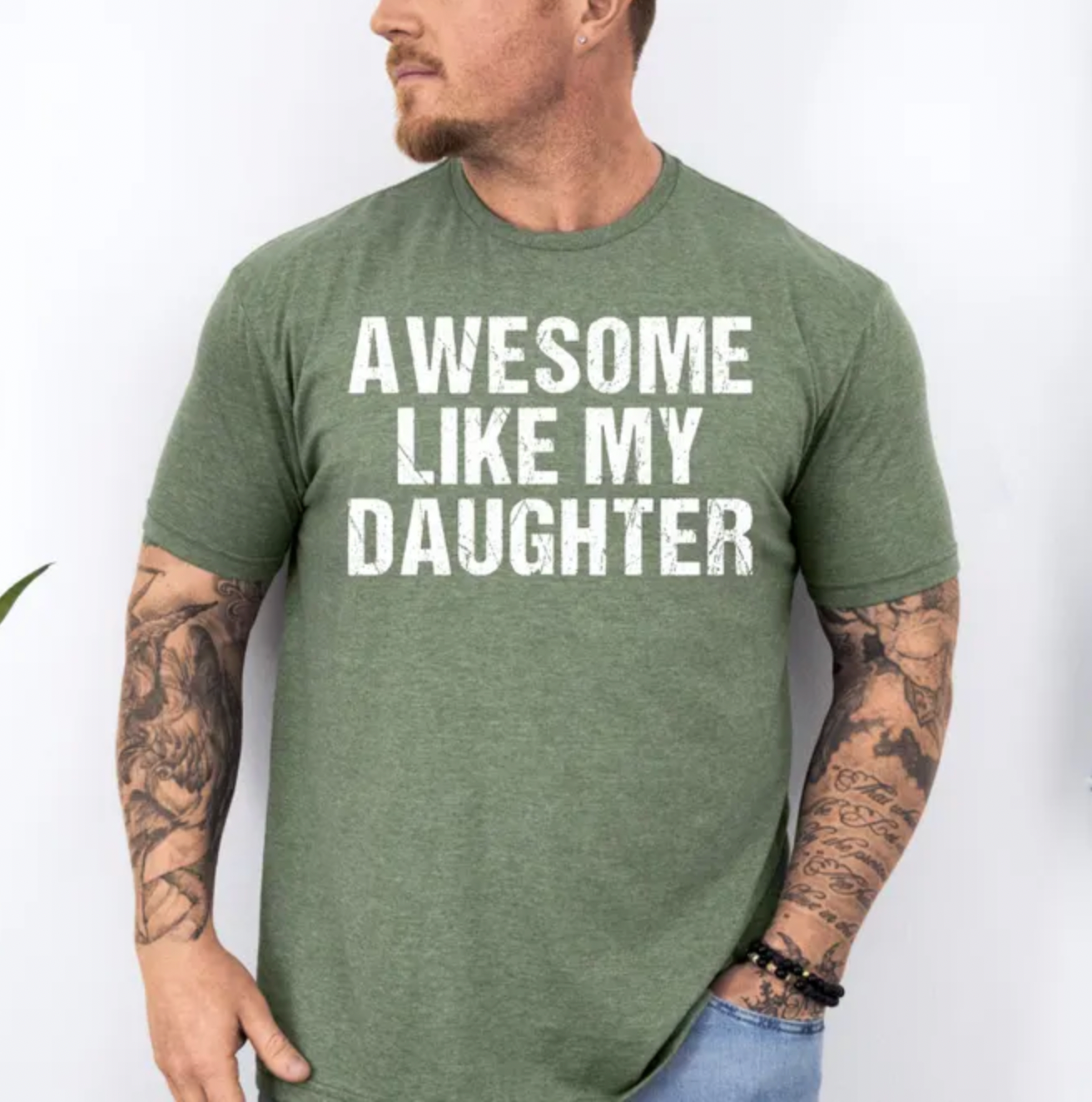Awesome Like My Daughter Trendy Shirt, Funny Shirt Men, Daughter Gift, Husband Shirt, Father's Day Gift Tee, Gift for Him, Distressed tee