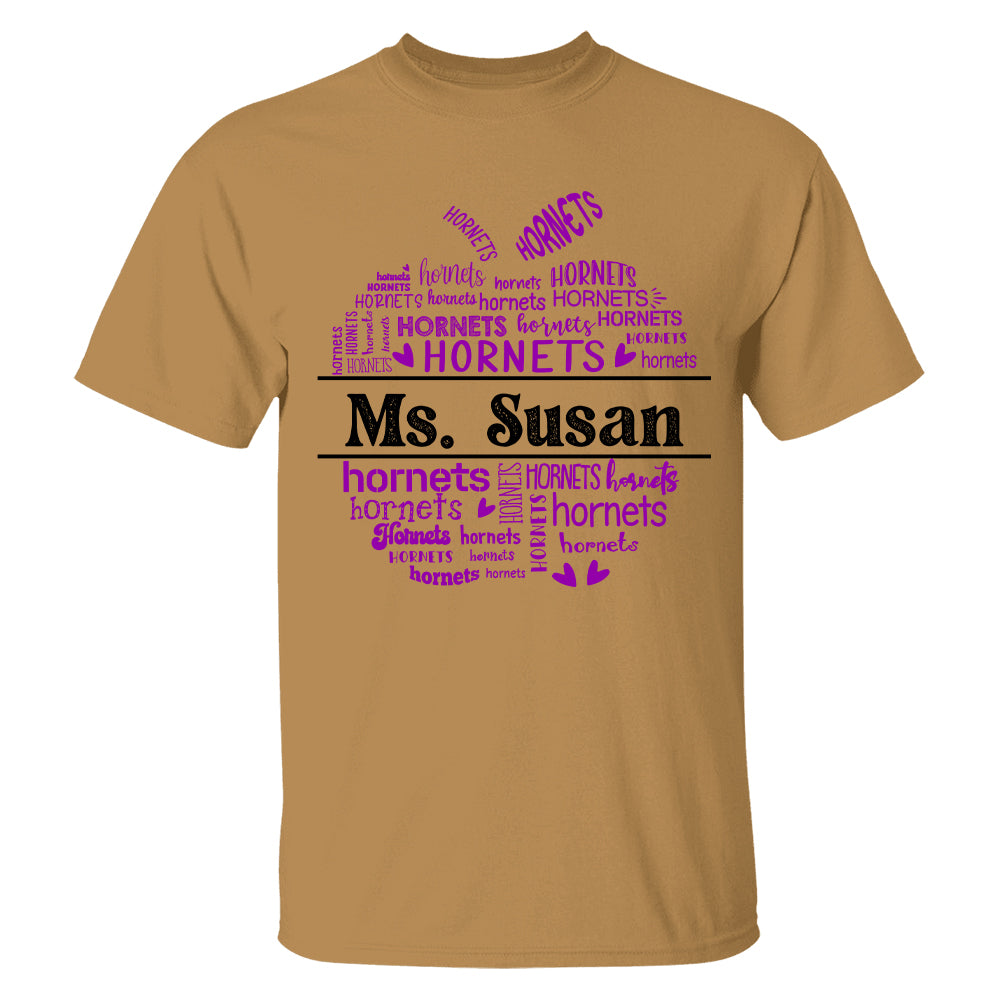 School Mascot Apple Shape Personalized Shirt Custom Gift For Teacher