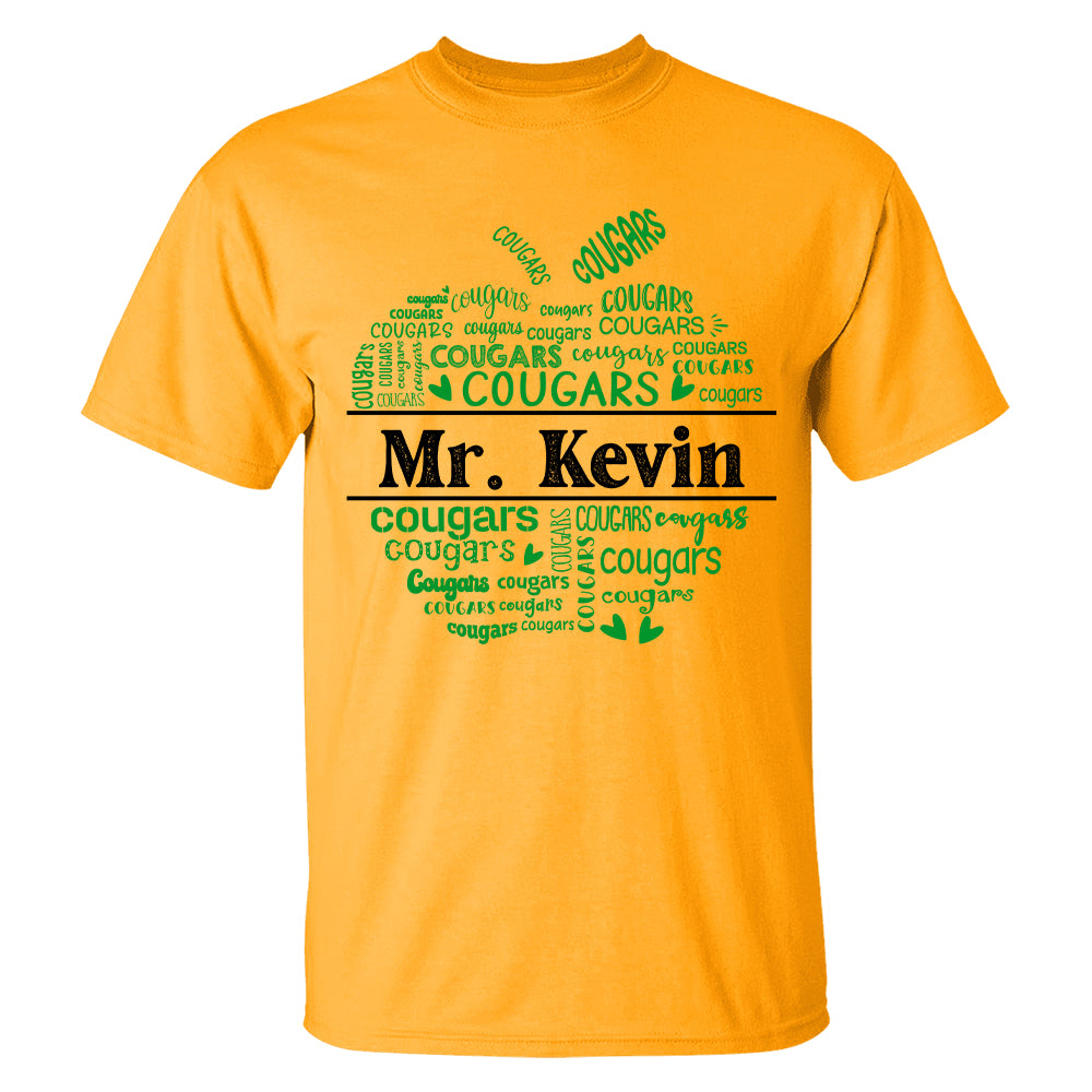School Mascot Apple Shape Personalized Shirt Custom Gift For Teacher
