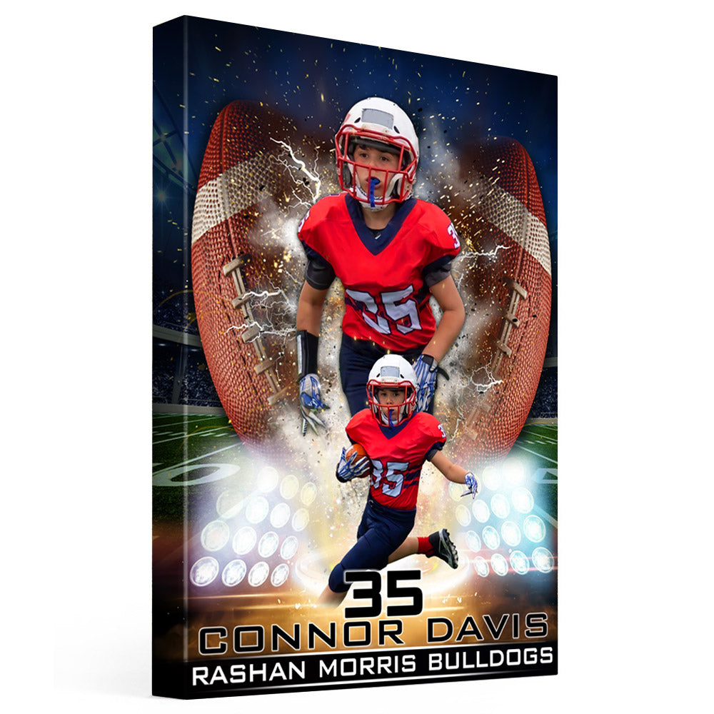 Personalized Name Number School Name Team Name American Football Player Poster Canvas for Football Lover Football Son Mom H2511 Trna