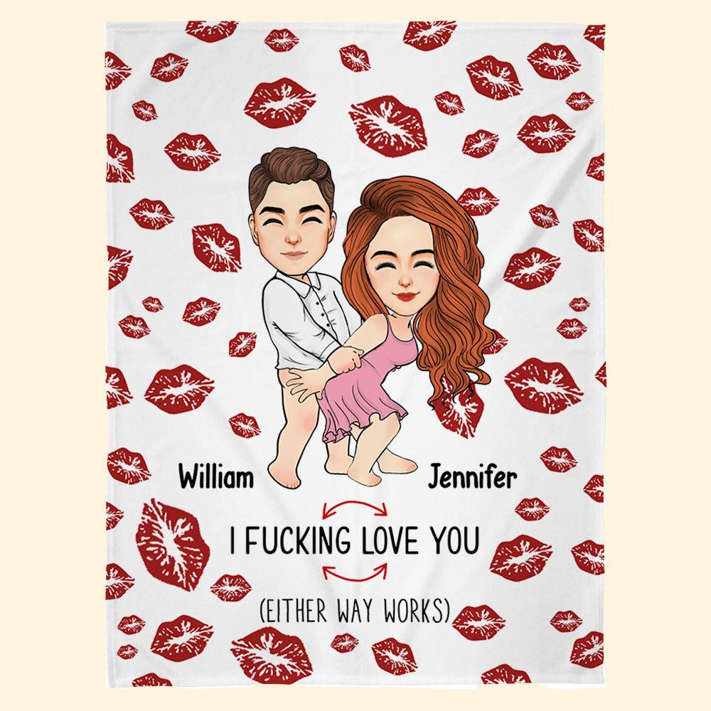 I Fucking Love You Personalized Blanket For Couple - T0807 Pa00