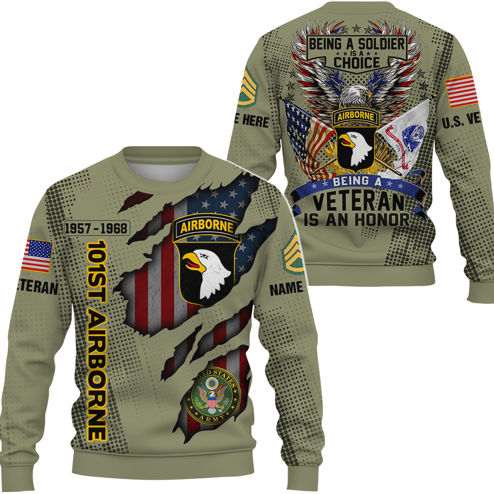Personalized All Over Print Shirt Veteran Customize All Branches, Division and Rank Name Veteran K1702 Trhn