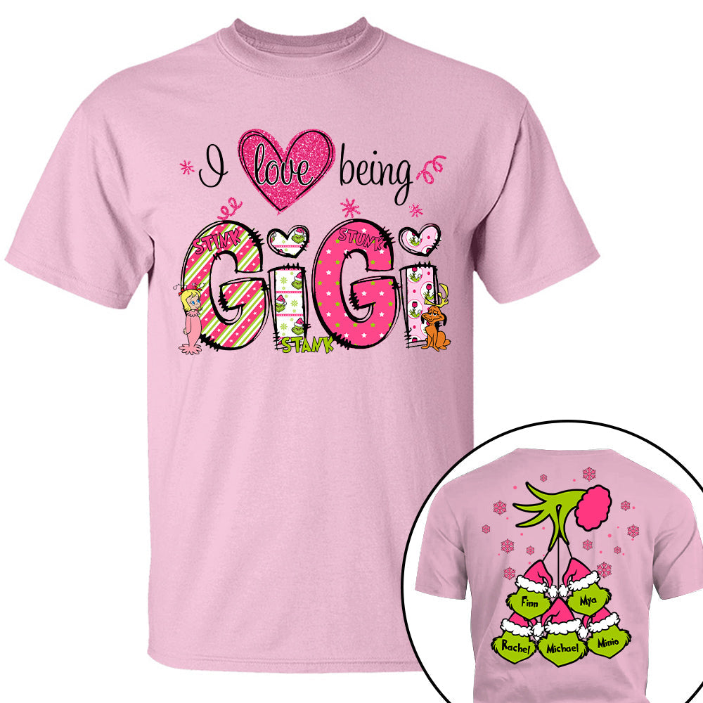 Custom Christmas Grandma Kid Name Shirt - Gift For Nana, Grandma Shirt