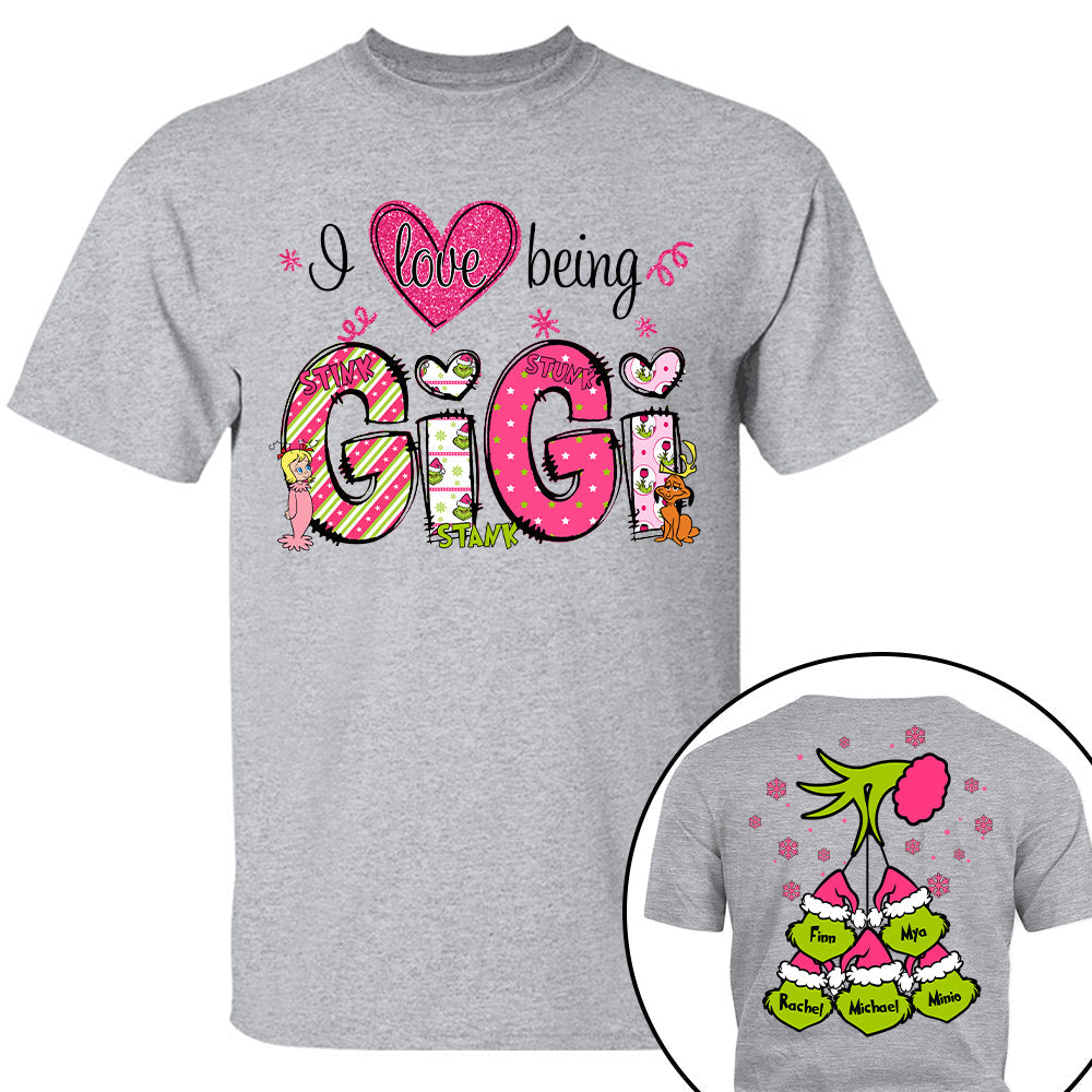 Custom Christmas Grandma Kid Name Shirt - Gift For Nana, Grandma Shirt