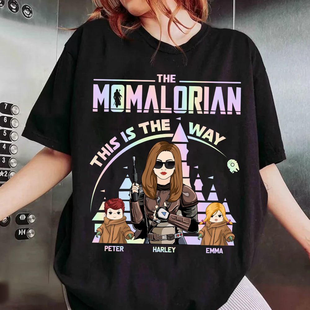 The Momalorian This Is The Way Hologram - Personalized Shirt For Mom Dad DO98