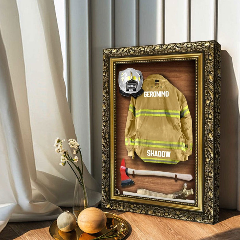 Armor Clothes Helmet Personalized Canvas Poster Gift For Firefighter Fireman