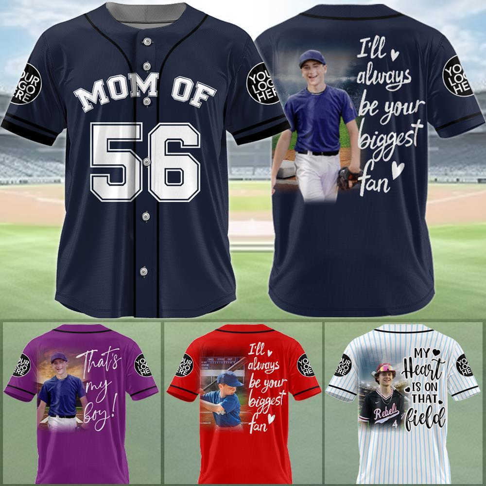I'll Be Your Biggest Fan, Custom Photo Baseball Jersey, Personalized Gift For Baseball Lovers A1202 Nh00