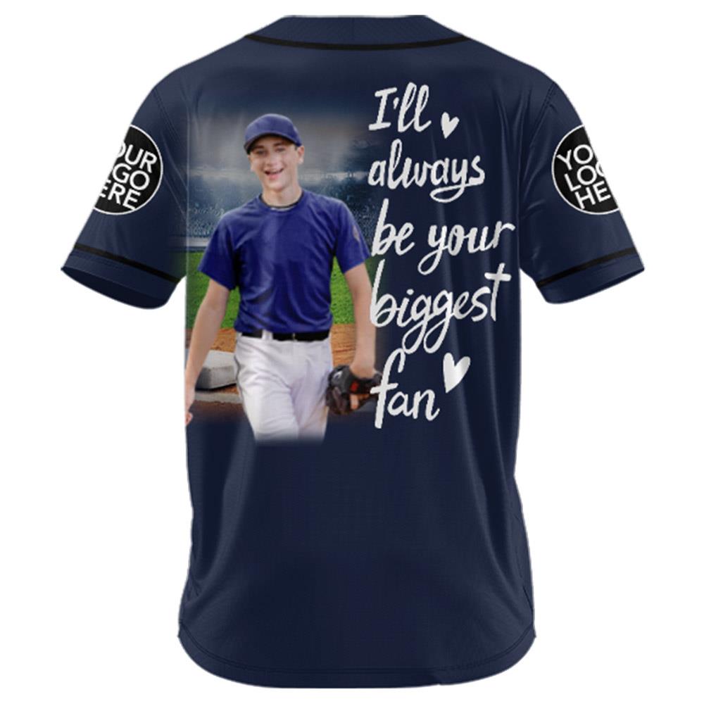 I'll Be Your Biggest Fan, Custom Photo Baseball Jersey, Personalized Gift For Baseball Lovers A1202 Nh00