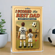 I Scored The Best Dad Soccer Custom Figure Custom Figure Acrylic Block Plaque, Father's Day Gift For American Soccer Dad Grandpa Husband A2110 Hv01