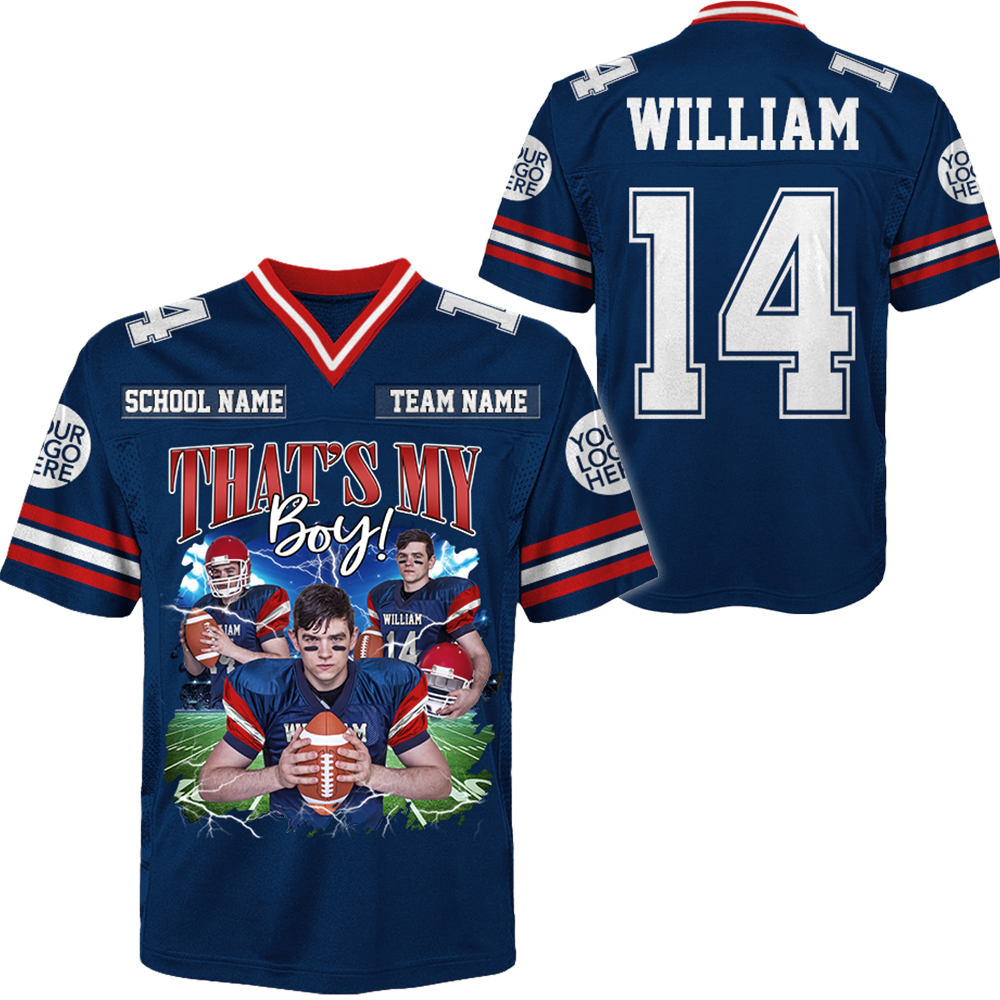 That's My Boy Personalized Jersey Football Game Day Custom Team Name Family Member Photos For Player K1702