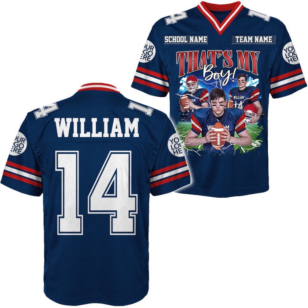 That's My Boy Personalized Jersey Football Game Day Custom Team Name Family Member Photos For Player K1702