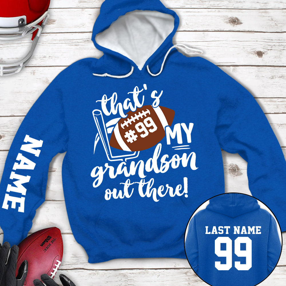Personalized Shirt That's My Son Out There All Over Print Shirt For Football Mom Dad Football Family Game Day Shirt H2511 Ha96