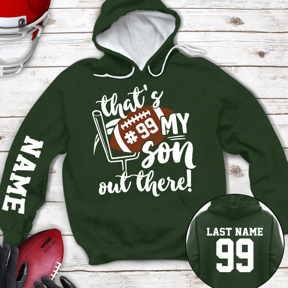 Personalized Shirt That's My Son Out There All Over Print Shirt For Football Mom Dad Football Family Game Day Shirt H2511 Ha96