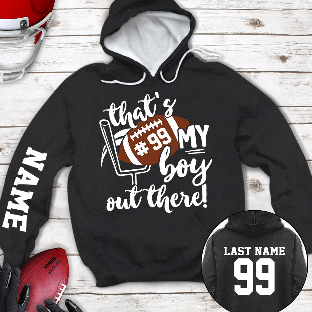 Personalized Shirt That's My Son Out There All Over Print Shirt For Football Mom Dad Football Family Game Day Shirt H2511 Ha96