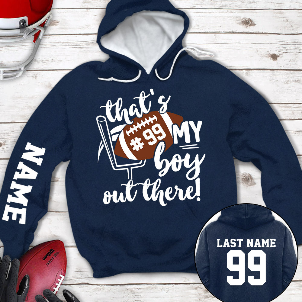Personalized Shirt That's My Son Out There All Over Print Shirt For Football Mom Dad Football Family Game Day Shirt H2511 Ha96