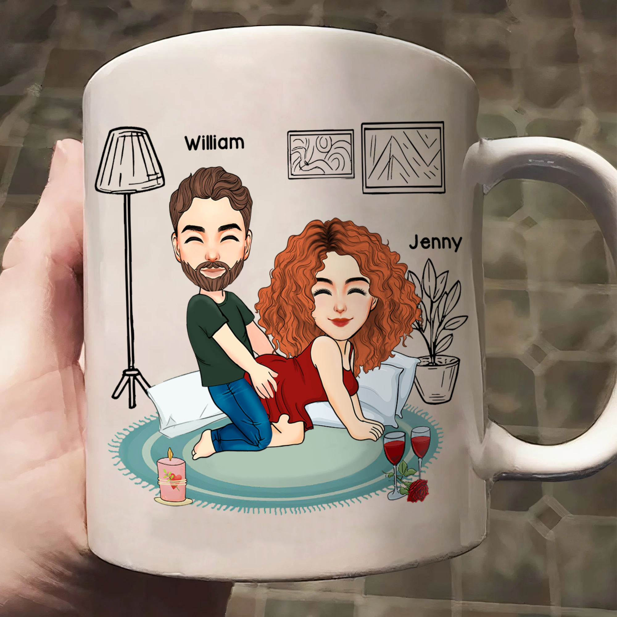 I Wanna See It Touch It Squeeze It Bite It - Personalized Butt Couple Mug - Gift For Couple Pa00