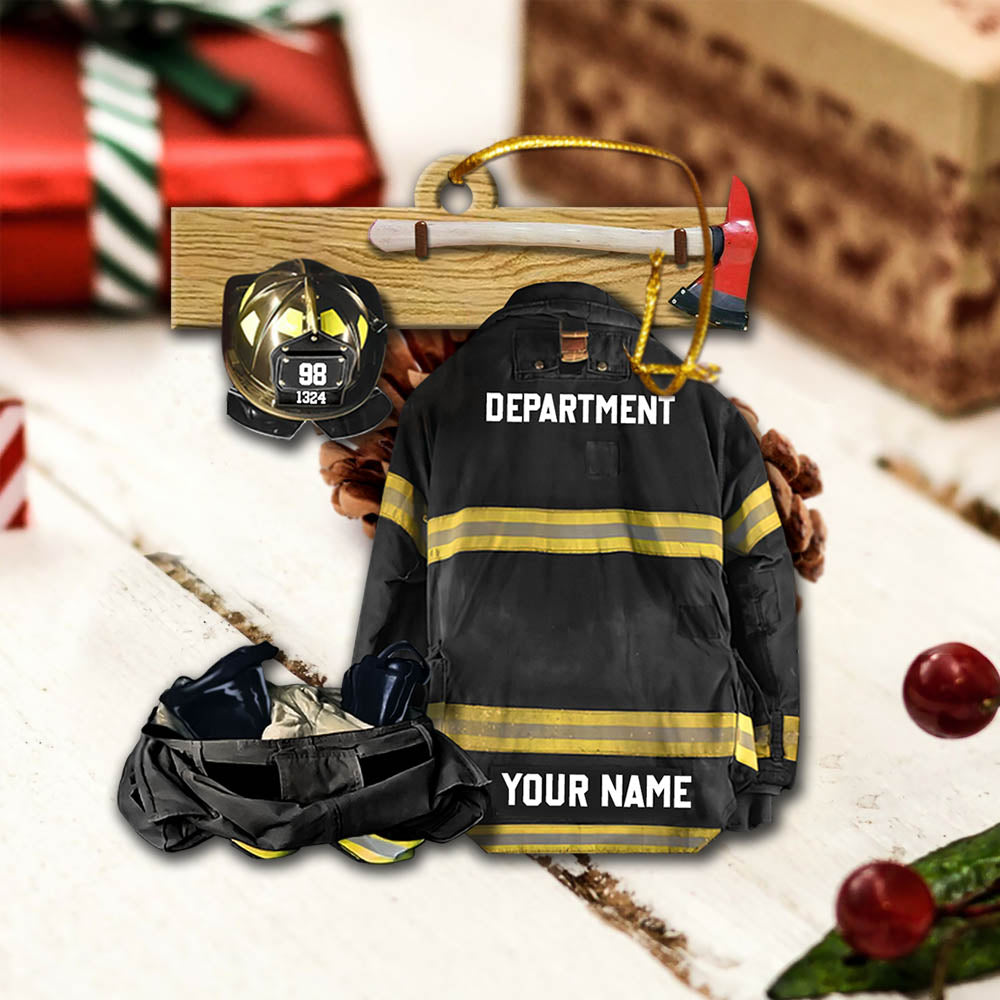 Firefighter Armor Custom Shaped Acrylic Ornament Two Sides Print Custom Clothing Sets, Made By Acrylic And The 2 Sides Are The Same