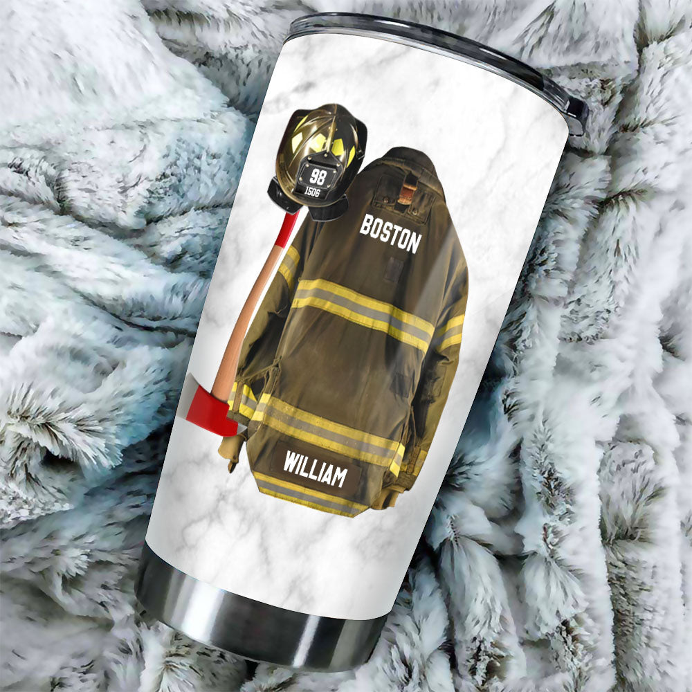 Firefighter Armor, Personalized Tumbler, Custom Clothes And Helmet