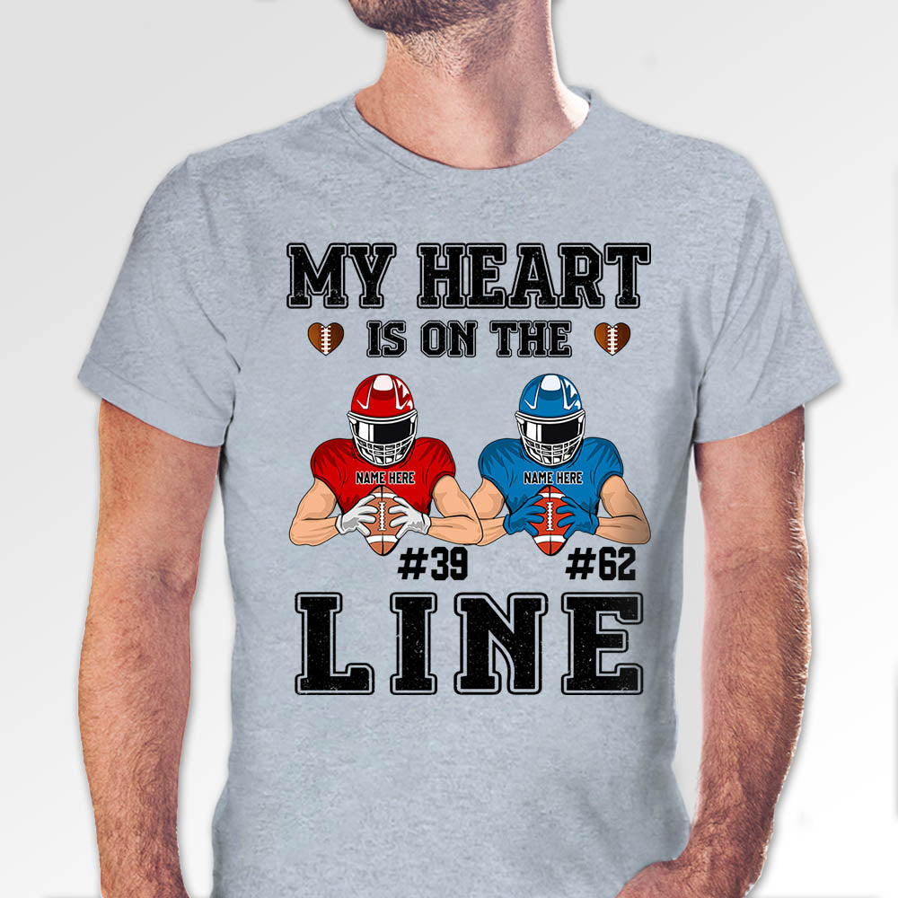My Heart Is On The Line Personalized Shirts, Up To 3 Players