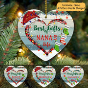 Best Gifts Of Nana's Life Heart Christmas Personalized Ornament For Grandma