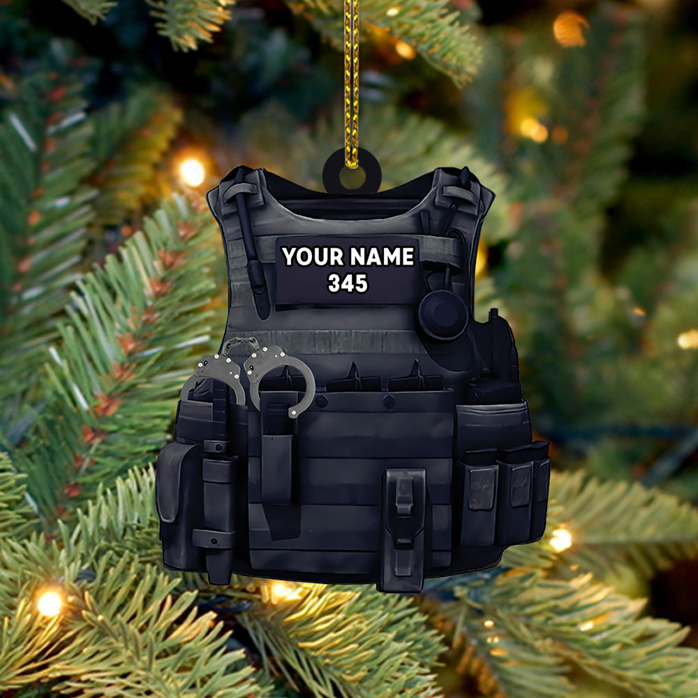 Police Custom Shaped Acrylic Ornament Two Sides Prints, Made By Acrylic And The 2 Sides Are The Same