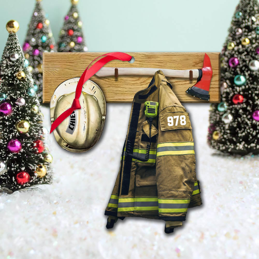 Firefighter Armor, Custom Cut Shaped Acrylic Ornament Two Sides Print, Made By Acrylic And The 2 Sides Are The Same