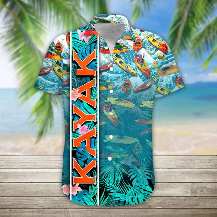 3D Kayak Hawaii Shirt, Mens Hawaiian Aloha Beach Shirt, Hawaiian Shirts for Men