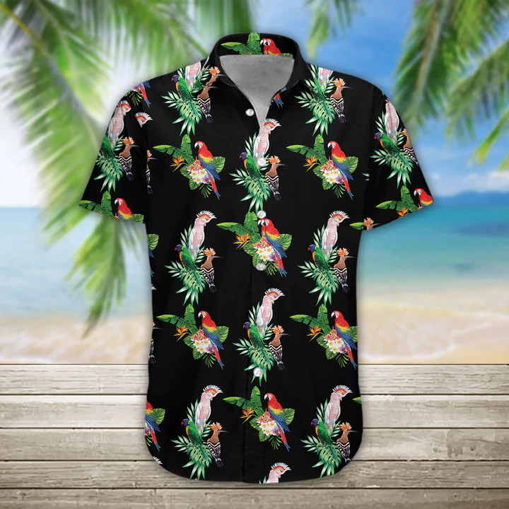 3D Summer Parrot flower Hawaiian Shirt, Hawaiian shirt for men, women