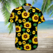 3D Sunflower Hawaii Shirt, Hawaiian Shirts for Men, Women Print Button Down Shirt
