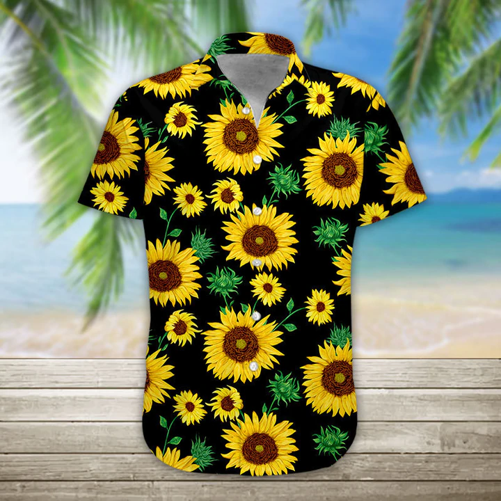 3D Sunflower Hawaii Shirt, Hawaiian Shirts for Men, Women Print Button Down Shirt