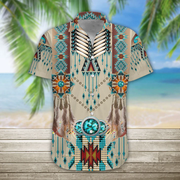 3D Native American Hawaii Shirt, Hawaiian Shirts for Men Print Button Down Shirt