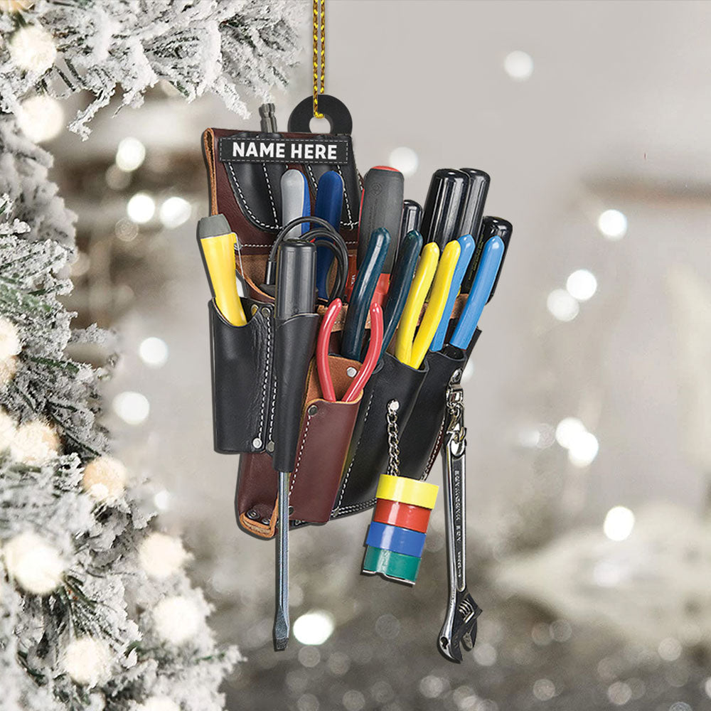 Electrician Tool Bag, Custom Cut Shaped Acrylic Two Sides Print Ornament, Made By Acrylic And The 2 Sides Are The Same