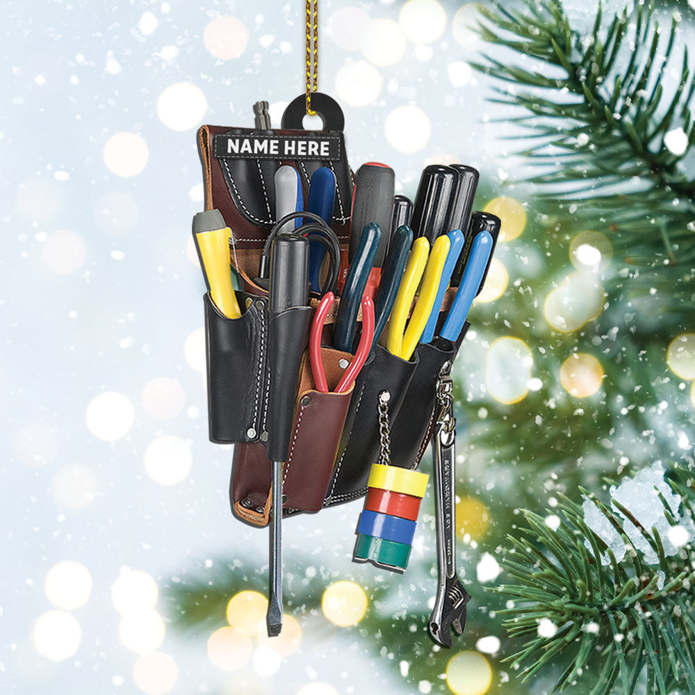 Electrician Tool Bag, Custom Cut Shaped Acrylic Two Sides Print Ornament, Made By Acrylic And The 2 Sides Are The Same