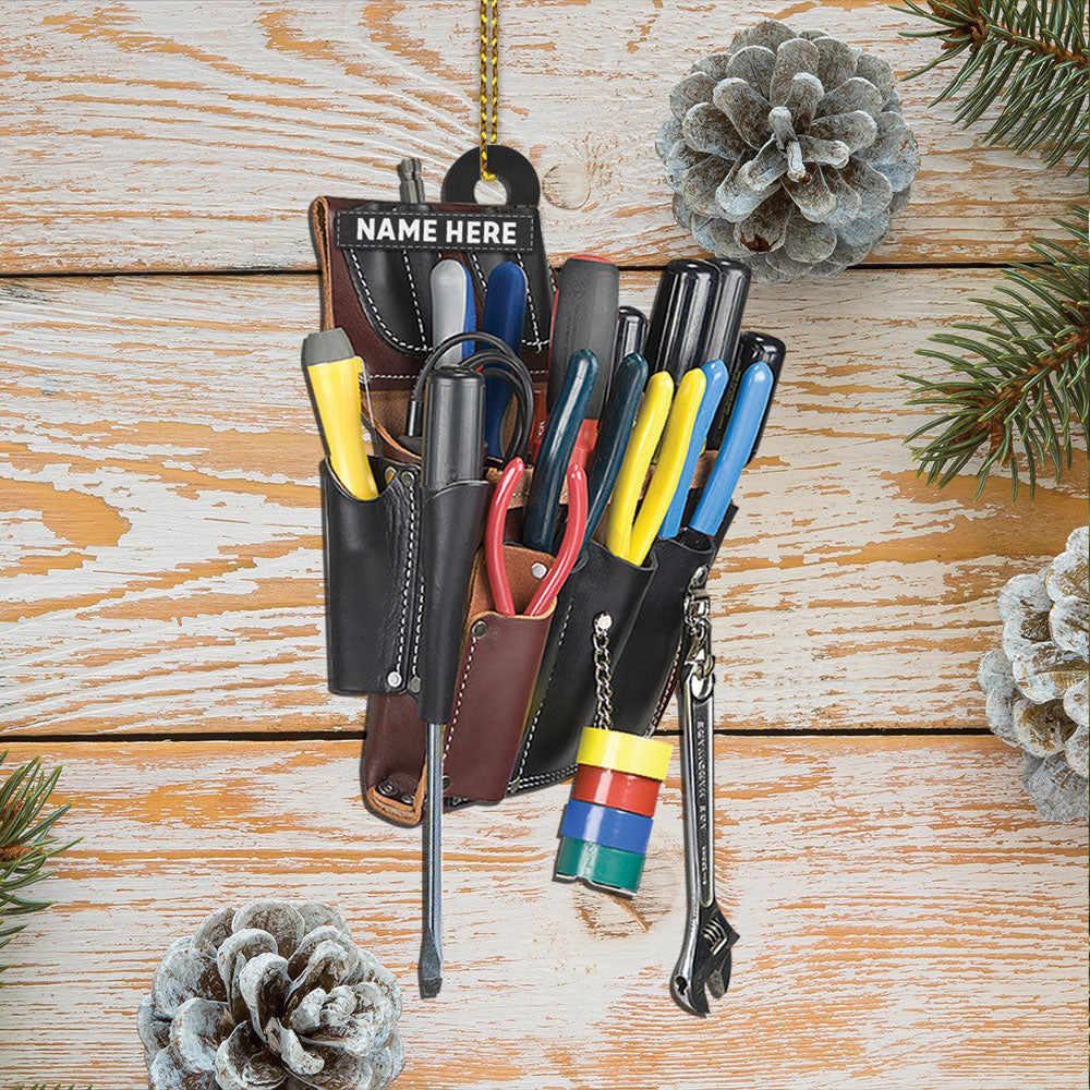 Electrician Tool Bag, Custom Cut Shaped Acrylic Two Sides Print Ornament, Made By Acrylic And The 2 Sides Are The Same