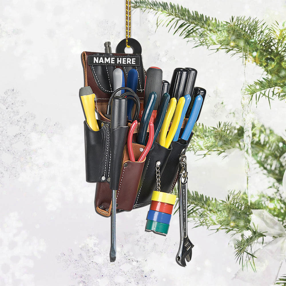 Electrician Tool Bag, Custom Cut Shaped Acrylic Two Sides Print Ornament, Made By Acrylic And The 2 Sides Are The Same