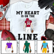 Rugby Football My Heart Is On The Line Personalized Shirts