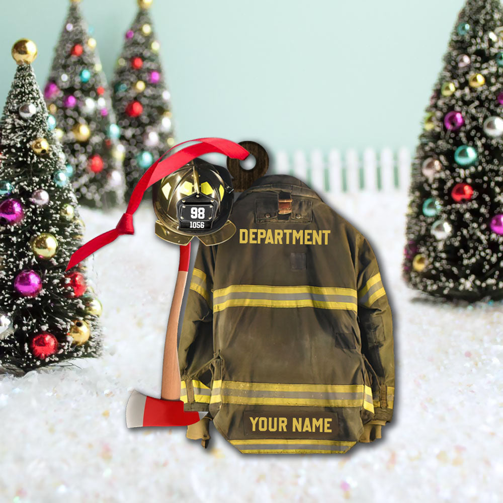 Firefighter Armor Custom Shaped Acrylic Ornament Two Sides Print, Made By Acrylic And The 2 Sides Are The Same