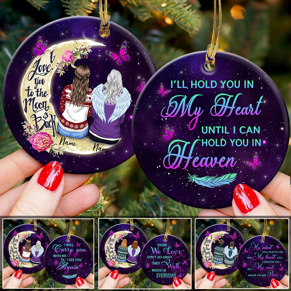 I love you to the Moon & Back Crescent Moon Galaxy, Memorial Christmas Gift, Personalized Ornament