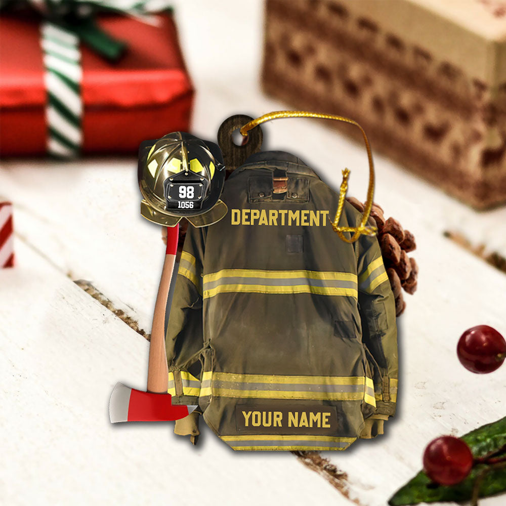 Firefighter Armor Custom Shaped Acrylic Ornament Two Sides Print, Made By Acrylic And The 2 Sides Are The Same