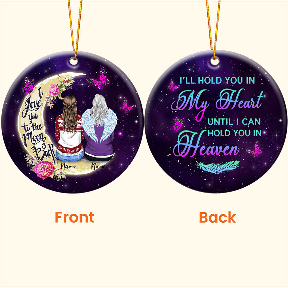 I love you to the Moon & Back Crescent Moon Galaxy, Memorial Christmas Gift, Personalized Ornament