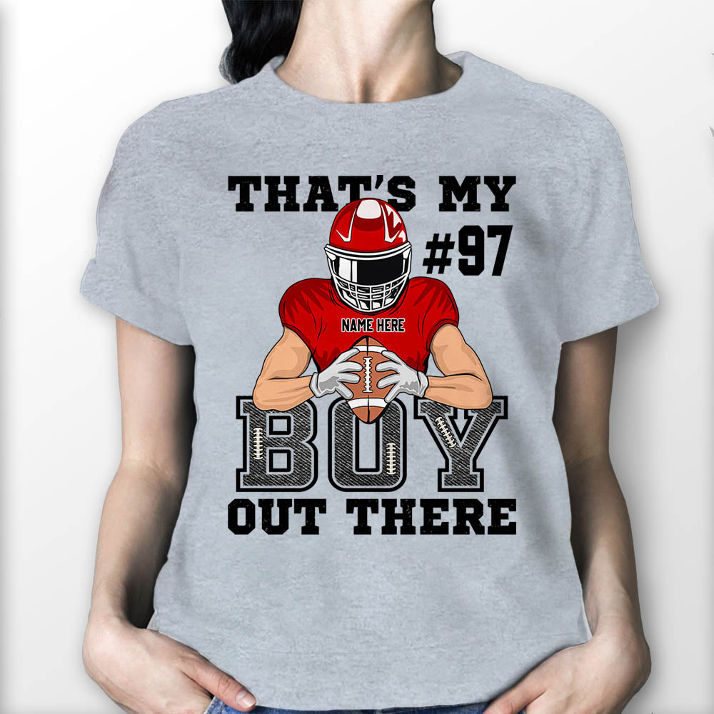 That’S My Boy Out There Personalized Shirts Cheer Mom Biggest Fan Funny Football