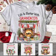 Life Is Better With Grandkids Christmas Personalized Shirt For Grandma