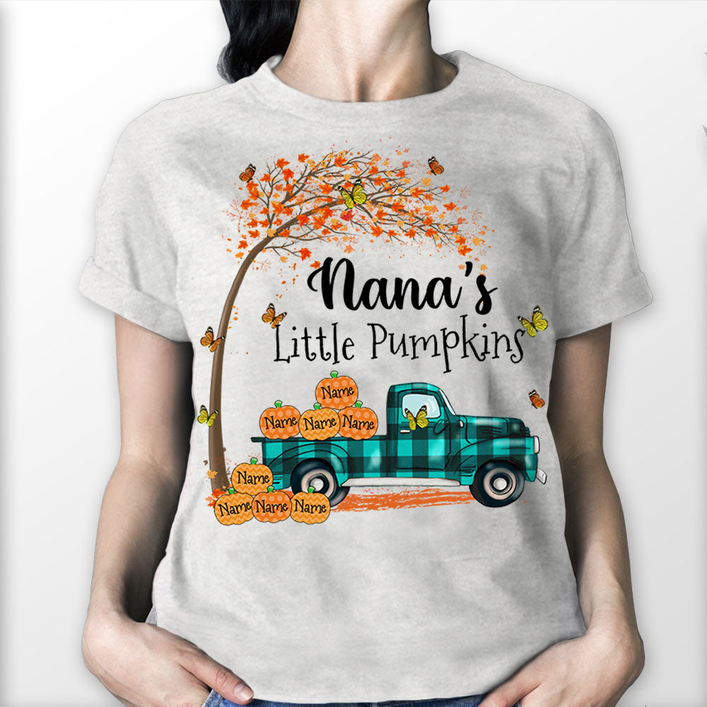 Nana's Little Pumpkins Truck Autumn Personalized Shirts Vr2