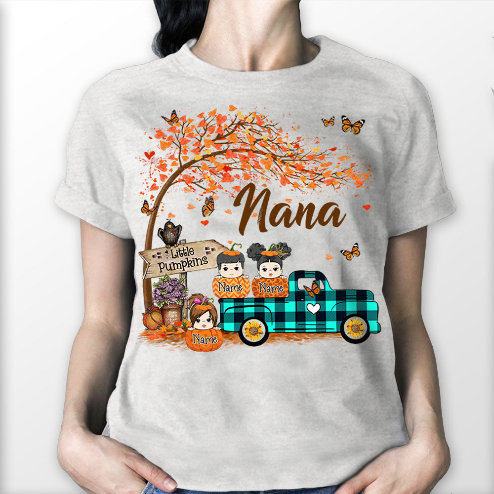 Mimi's Little Pumpkins Autumn Truck Personalized Shirt For Grandma