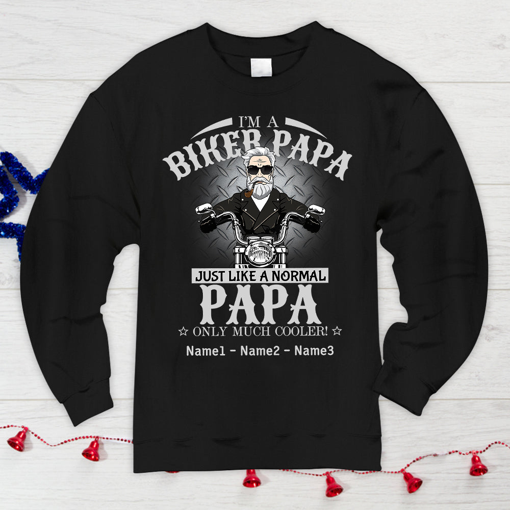 I'm A Biker Papa Just Like A Normal Papa Only Much Cooler Vr2 Personalized Shirts, Shirt For Dad/Grandpa
