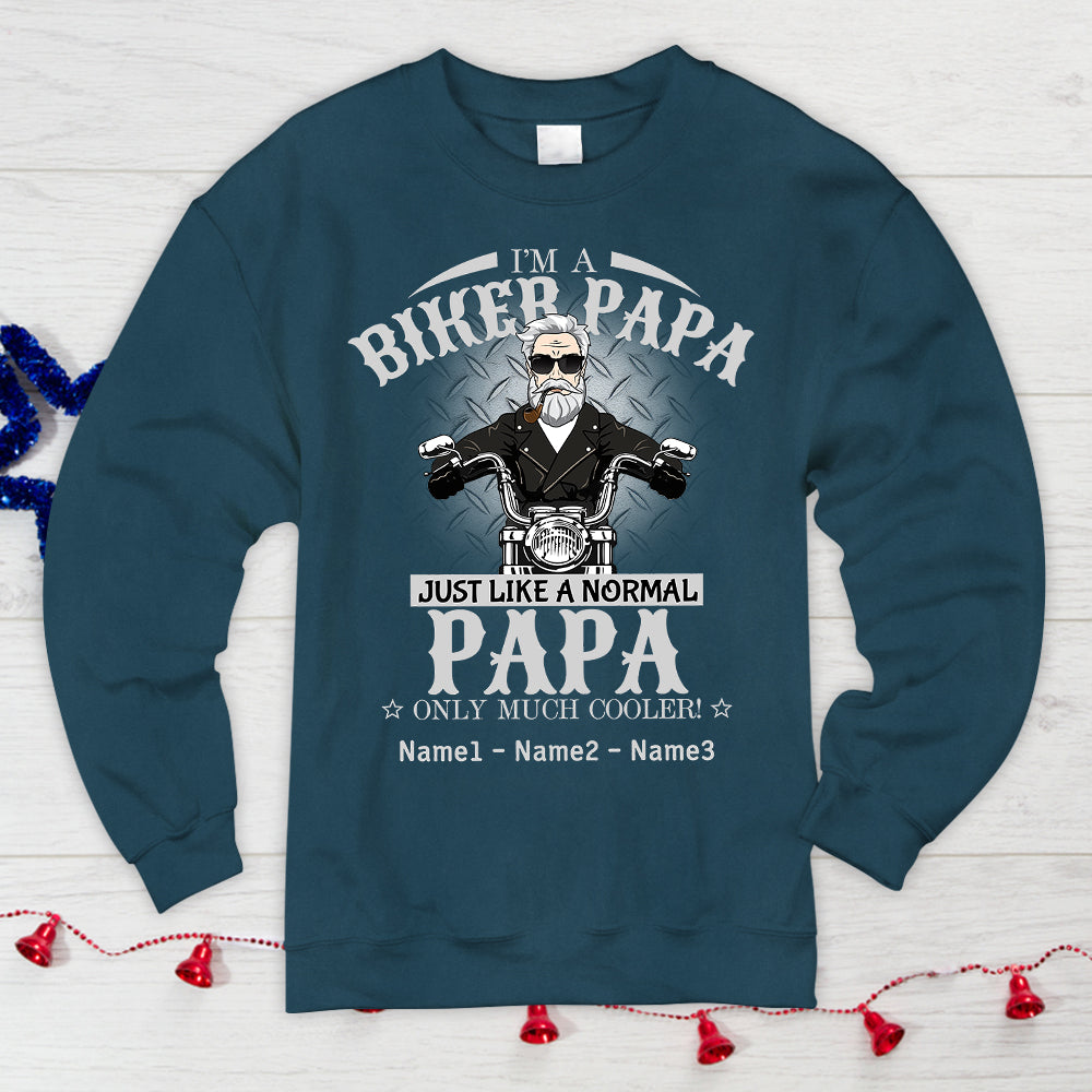 I'm A Biker Papa Just Like A Normal Papa Only Much Cooler Vr2 Personalized Shirts, Shirt For Dad/Grandpa