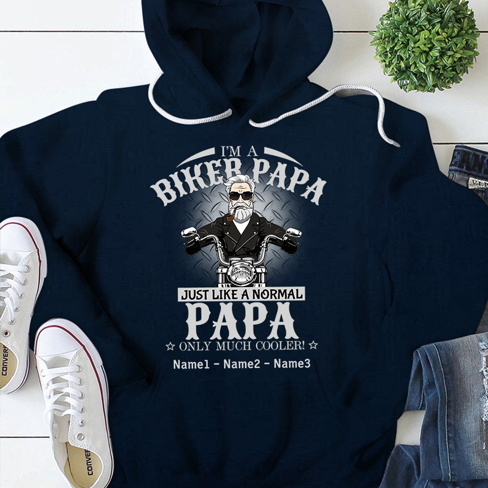 I'm A Biker Papa Just Like A Normal Papa Only Much Cooler Vr2 Personalized Shirts, Shirt For Dad/Grandpa