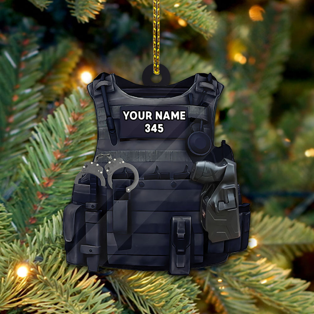 Police Vr2 Custom Shaped Acrylic Ornament Two Sides Prints, Made By Acrylic And The 2 Sides Are The Same