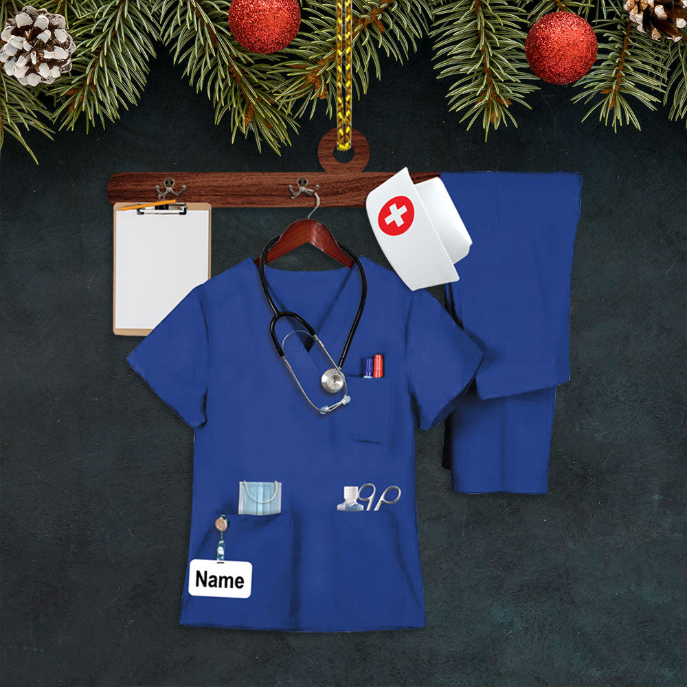 Nurse Uniform Custom Shaped Acrylic Ornament Two Sides Print, Name & Uniform Color Can Be Changed, Made By Acrylic And The 2 Sides Are The Same